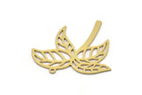 Brass Leaf Charm, 6 Raw Brass Branch Charms With 1 Loop, Charm Pendants, Findings (32x31x0.60mm) SMP1069