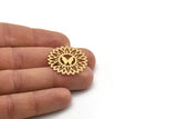 Brass Flower Charm, 4 Raw Brass Butterfly And Flower Patterned Charms With 1 Loop, Earring Findings (30x28x0.60mm) SMP1070
