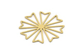 Brass Flower Charm, 4 Raw Brass Flower Charms, Earring Charms, Findings (30x0.60mm) SMP1072