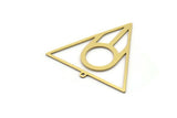 Brass Triangle Charm, 4 Raw Brass Triangle Shaped Charms With 1 Loop, Findings (32x34x0.60mm) SMP1074