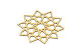 Brass Ethnic Charm, 2 Raw Brass Ethnic Motif Charms, Earring Charms, Findings (41x39x0.60mm) SMP1081
