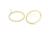 Brass Circle Earring, 8 Raw Brass Circle Stud Earrings (32.5x1.3x1mm) A6266 A2854
