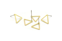 Brass Triangle Earring, 12 Raw Brass Triangle Stud Earrings (12x0.8mm) BS 1022 A3941