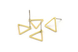 Brass Triangle Earring, 12 Raw Brass Triangle Stud Earrings (12x0.8mm) BS 1022 A3941