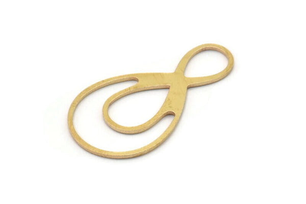 Brass Drop Charm, 6 Raw Brass Drop Charms, Earrings, Findings (30x17x0.80mm) SMP1083