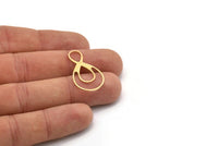 Brass Drop Charm, 6 Raw Brass Drop Charms, Earrings, Findings (30x17x0.80mm) SMP1083