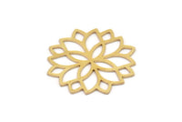 Brass Flower Charm, 6 Raw Brass Flower Shaped Charms, Charm Pendants, Earring Findings (24x23x0.60mm) SMP1084