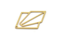 Brass Diamond Charm, 6 Raw Brass Diamond Shaped Charms With 1 Hole, Pendant Findings (32x23x0.80mm) SMP1085