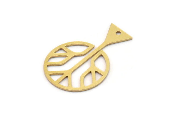 Brass Round Charm, 12 Raw Brass Round Shaped Charms With 1 Hole, Earring Findings, Geometric Charms (24x16x0.60mm) SMP1088