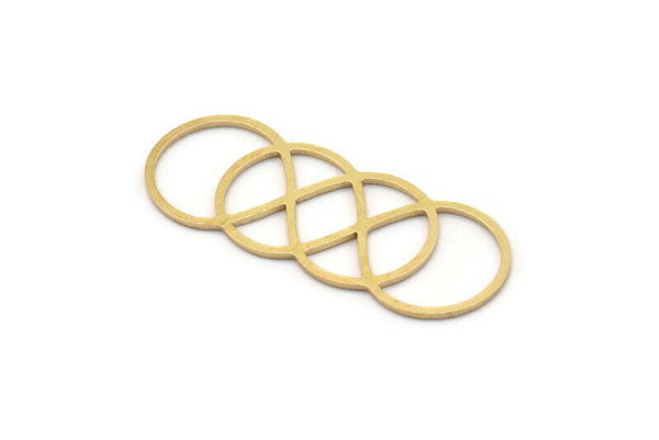 Brass Round Charm, 4 Raw Brass Round Shape Charms, Circles Charm, Pendants, Findings (36x14x0.80mm) SMP1093