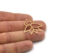 Brass Charm, 4 Raw Brass, Brass Pendants, Charm Pendants, Brass Charms With 1 Loop (33x32x0.80mm) SMP1094