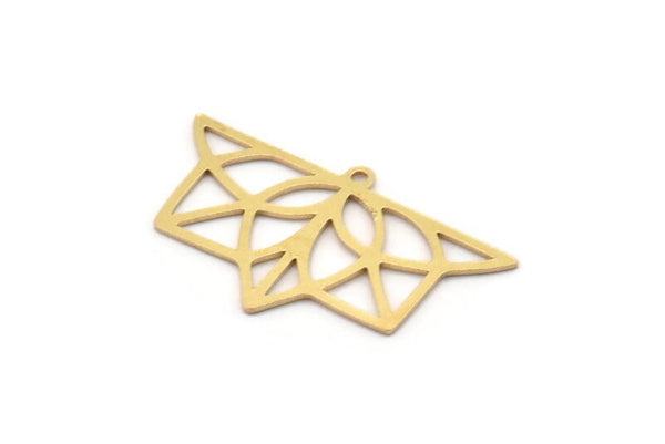 Brass Leaf Charm, 6 Raw Brass Leaf Charms With 1 Loop, Findings (18x21x0.60mm) SMP1096