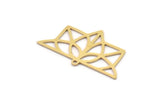 Brass Leaf Charm, 6 Raw Brass Leaf Charms With 1 Loop, Findings (18x21x0.60mm) SMP1096