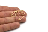 Brass Diamond Charm, 4 Raw Brass Diamond Shaped Charms With 1 Hole, Pendant Findings (33x39x0.80mm) SMP1098