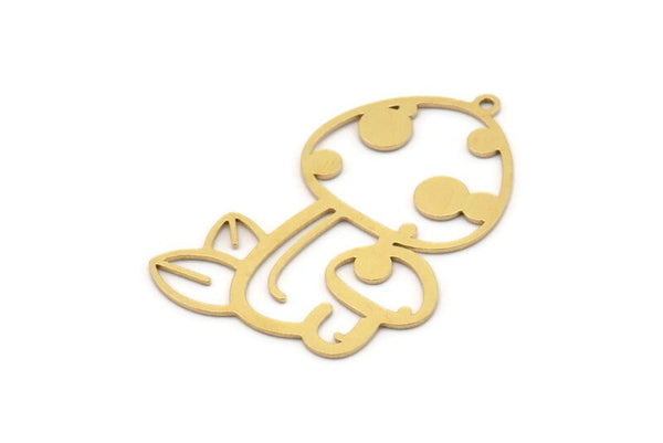 Brass Mushroom Charm, 4 Raw Brass Mushroom Charms With 1 Loop, Charm Pendants, Findings (34x23x0.60mm) SMP1103