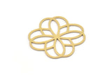 Brass Flower Charm, 4 Raw Brass Flower Shaped Charms, Charm Pendants, Earring Findings (27x25x0.60mm) SMP1111