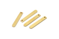 Brass Rectangle Bar, 24 Raw Brass Rectangle Charms With 1 Hole (23x3x1mm) A2716