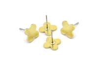 Pirinç Plus Küpe, 8 Ham Pirinç Plus Şekilli Çivi Küpe (9x1mm) A2828