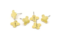 Pirinç Plus Küpe, 8 Ham Pirinç Plus Şekilli Çivi Küpe (9x1mm) A2828