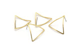 Pirinç Üçgen Küpe, 8 Ham Pirinç Bombeli Üçgen Küpe (23x23x23mm) Bs-1210 A3964