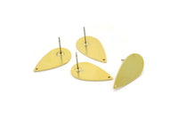 Pirinç Damla Küpe, 1 Delikli 12 Ham Pirinç Damla Küpe (20x11x0,80 mm) A5904 A2667