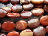 Autumn Red Jasper 25x15 mm Oval Gemstone Beads 15.5 inches Full Strand T061
