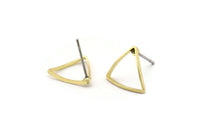 Brass Triangle Earring, 12 Raw Brass Cambered Triangle Stud Earrings (12x0.5x0.8mm) A3976 BS 1216