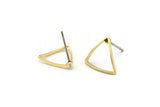 Brass Triangle Earring, 12 Raw Brass Cambered Triangle Stud Earrings (12x0.5x0.8mm) A3976 BS 1216