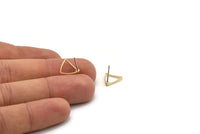 Brass Triangle Earring, 12 Raw Brass Cambered Triangle Stud Earrings (12x0.5x0.8mm) A3976 BS 1216