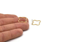 Brass Geometric Earring, 12 Raw Brass Plus Shaped Stud Earrings (20x0.8x0.8mm) BS 2187 A2729
