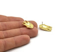 Brass Fish Earring, 4 Raw Brass Fish Shaped Stud Earrings (24x17mm) N0891 A3554