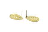 Brass Drop Earring, 6 Raw Brass Drop Stud Earrings With 1 Hole (20x11x0.80mm) M03399 A3029