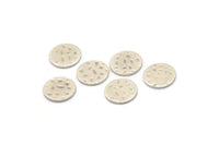Silver Round Tag, 24 Hammered Antique Silver Plated Brass Round Stamping Blanks, Findings (10x0.80mm) M01504