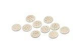 Silver Round Tag, 24 Hammered Antique Silver Plated Brass Round Stamping Blanks, Findings (10x0.80mm) M01504