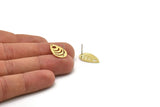 Brass Drop Earring, 6 Raw Brass Drop Stud Earrings With 1 Hole (20x11x0.80mm) M03408 A2730