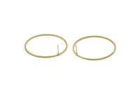 Brass Circle Earring, 6 Raw Brass Circle Stud Earrings (40x1x1mm) A6093 A3221