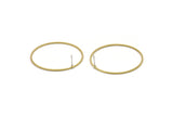 Brass Circle Earring, 6 Raw Brass Circle Stud Earrings (40x1x1mm) A6093 A3221