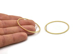 Brass Circle Earring, 6 Raw Brass Circle Stud Earrings (43x1.4x1mm) A6097 A2892