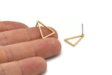 Brass Triangle Earring, 10 Raw Brass Triangle Stud Earrings (16x12x1.2x1mm) BS 1856 A3550