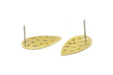 Brass Drop Earring, 6 Raw Brass Drop Stud Earrings (20x11x0.80mm) M03404 A2933