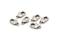 Silver Parrot Clasp, 4 Antique Silver Plated Brass Lobster Claw Clasps (16x7.8mm) Bs-1226--n0592