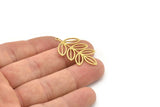 Brass Leaf Charm, 6 Raw Brass Leaf Charms With 1 Loop, Charm Pendants (35x19x0.60mm) SMP1147