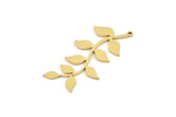 Brass Leaf Charm, 6 Raw Brass Leaf Charms With 1 Loop, Charm Pendants (39x19x0.80mm) SMP1148