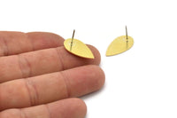 Brass Drop Earring, 6 Raw Brass Drop Stud Earrings (20x11x0.80mm) M03400 A2680