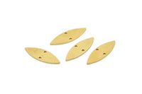 Brass Marquise Connector, 24 Raw Brass Marquise Connectors With 2 Holes (18x6x0.60mm) A2715