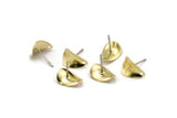 Brass Drop Charm, 12 Raw Brass Twisted Drop Stud Earrings (12x8mm) Brs 771 A0271 A1688