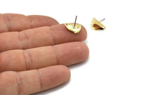 Brass Drop Charm, 12 Raw Brass Twisted Drop Stud Earrings (12x8mm) Brs 771 A0271 A1688