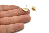 Brass Drop Charm, 12 Raw Brass Twisted Drop Stud Earrings (12x8mm) Brs 771 A0271 A1688