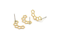 Pirinç Petek Küpe, 12 Ham Pirinç Yarı Petek Küpe (17x9,5x5x0,8 mm) E049 A4882