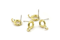 Brass Round Earring, 12 Raw Brass Circle Stud Earrings (8x2mm) N2427